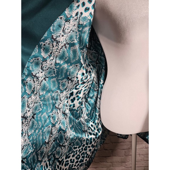 Dennis Basso Emerald Green Evening Jacket Size 2X Animal Print Lined - Picture 9 of 14